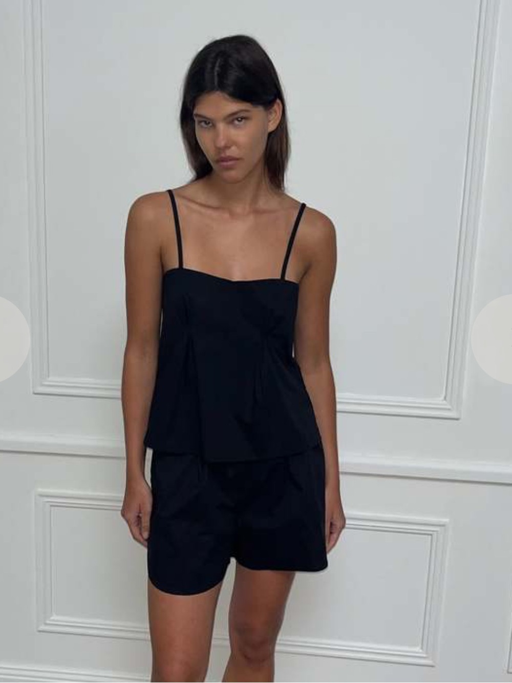 Deiji Studios Pleat tank cami black